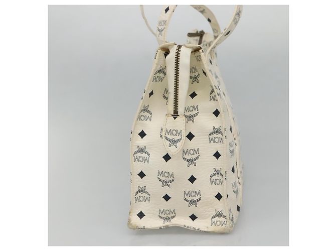 MCM Borsa Tote Vicetos in pelle PVC bianca Auth th6172 Bianco - vista 5