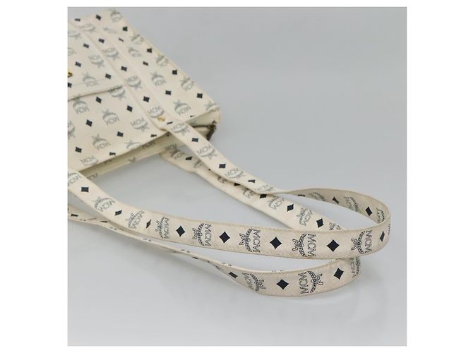 MCM Borsa Tote Vicetos in pelle PVC bianca Auth th6172 Bianco - vista 7