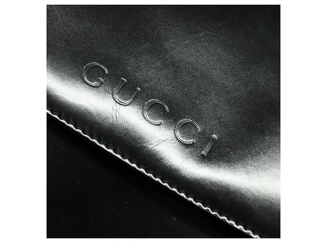 Borsa a Spalla GUCCI Bamboo Smalto Nero Oro Auth bs26920 D'oro - vista 14