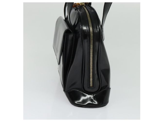 Borsa a Spalla GUCCI Bamboo Smalto Nero Oro Auth bs26920 D'oro - vista 5