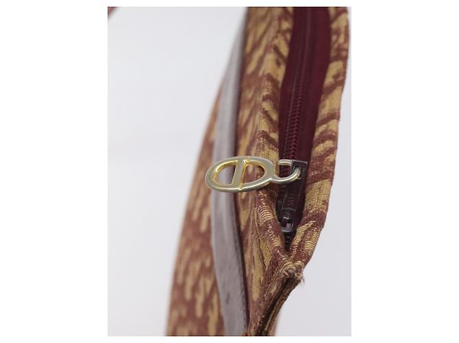 Borsa a spalla in tela Trotter Christian Dior rossa oro Auth BA3780 Rosso D'oro - vista 15