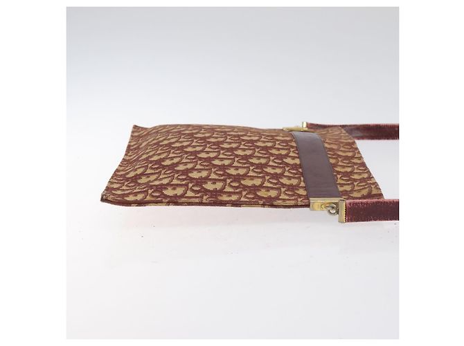Borsa a spalla in tela Trotter Christian Dior rossa oro Auth BA3780 Rosso D'oro - vista 4