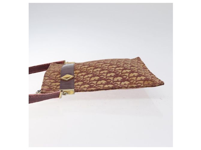 Borsa a spalla in tela Trotter Christian Dior rossa oro Auth BA3780 Rosso D'oro - vista 5