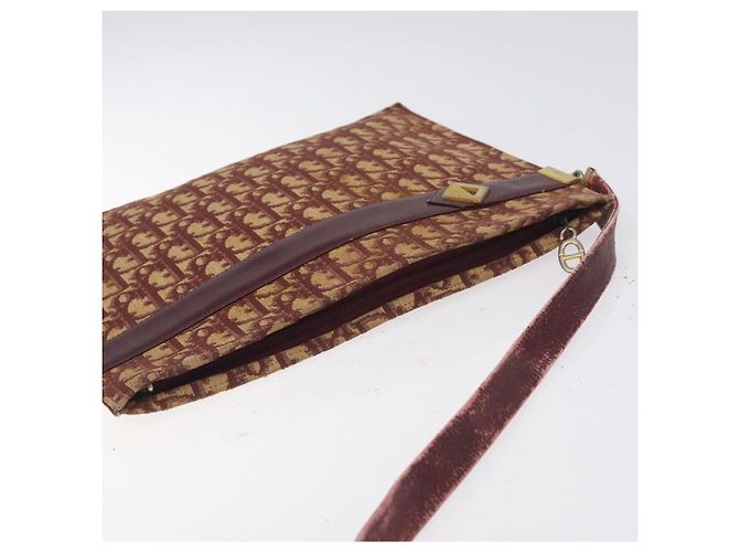 Borsa a spalla in tela Trotter Christian Dior rossa oro Auth BA3780 Rosso D'oro - vista 6