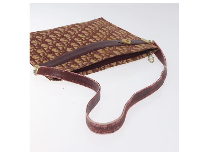 Borsa a spalla in tela Trotter Christian Dior rossa oro Auth BA3780 Rosso D'oro - vista 7