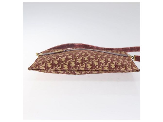 Borsa a spalla in tela Trotter Christian Dior rossa oro Auth BA3780 Rosso D'oro - vista 9