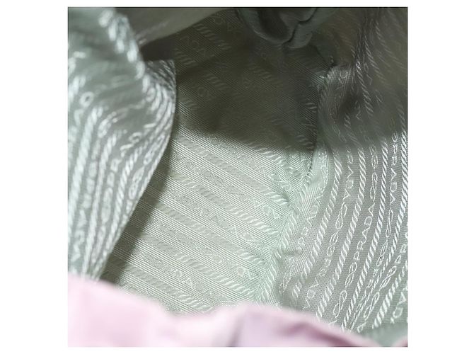 Zaino PRADA in nylon rosa argento Auth fm4758 - vista 10