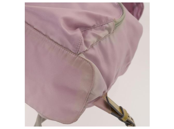 Zaino PRADA in nylon rosa argento Auth fm4758 - vista 16