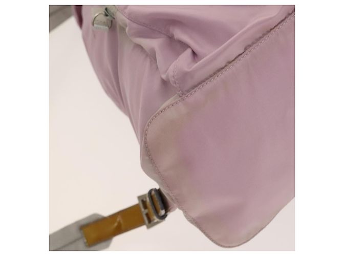 Zaino PRADA in nylon rosa argento Auth fm4758 - vista 17
