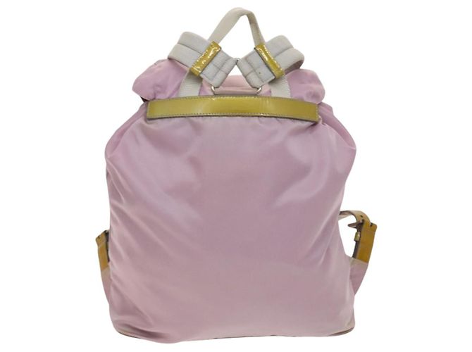 Zaino PRADA in nylon rosa argento Auth fm4758 - vista 2