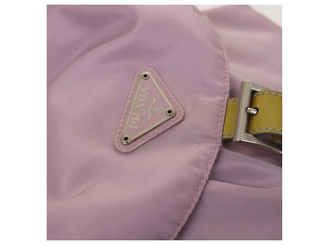 Zaino PRADA in nylon rosa argento Auth fm4758 - vista 20