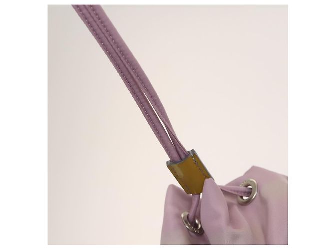 Zaino PRADA in nylon rosa argento Auth fm4758 - vista 22