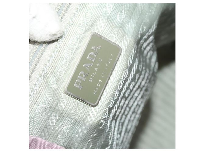 Zaino PRADA in nylon rosa argento Auth fm4758 - vista 23