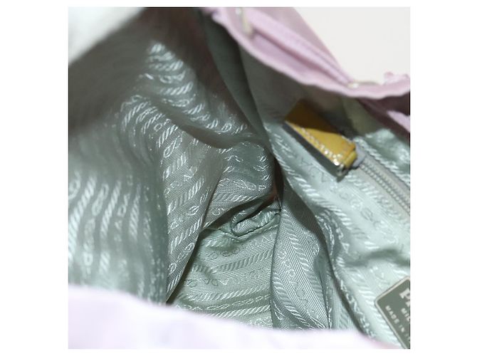 Zaino PRADA in nylon rosa argento Auth fm4758 - vista 25
