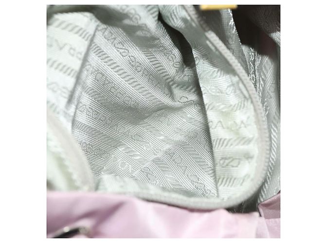 Zaino PRADA in nylon rosa argento Auth fm4758 - vista 26