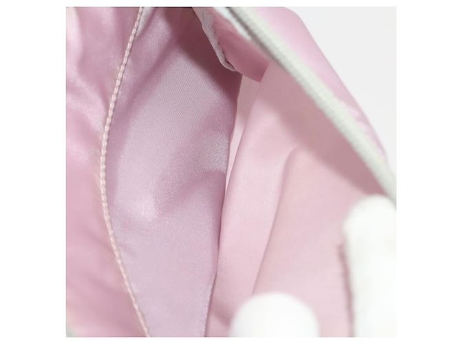 Zaino PRADA in nylon rosa argento Auth fm4758 - vista 28