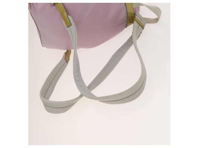 Zaino PRADA in nylon rosa argento Auth fm4758 - vista 8