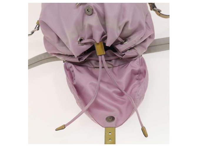 Zaino PRADA in nylon rosa argento Auth fm4758 - vista 9