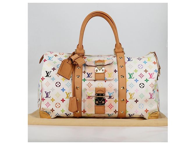 LOUIS VUITTON Keepall 45 Tasche Monogram Multicolor Weiß M92641 LV Auth 126488V - Ansicht 12