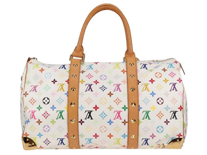 LOUIS VUITTON Keepall 45 Tasche Monogram Multicolor Weiß M92641 LV Auth 126488V - Ansicht 2