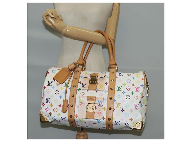 LOUIS VUITTON Keepall 45 Tasche Monogram Multicolor Weiß M92641 LV Auth 126488V - Ansicht 25