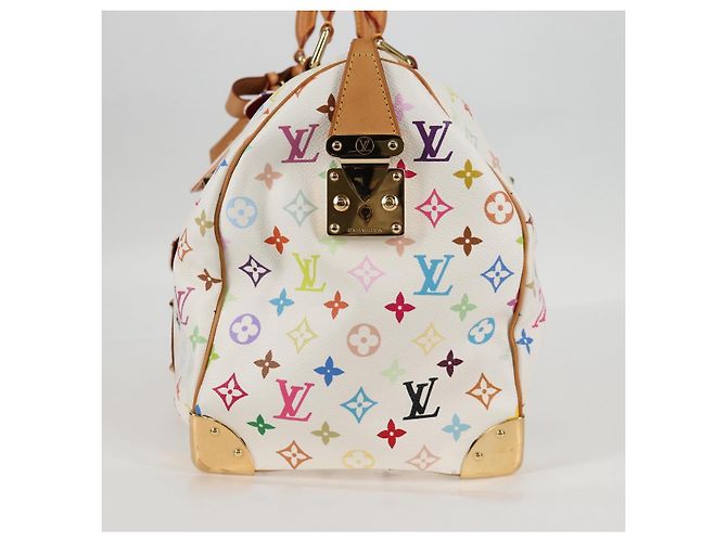 LOUIS VUITTON Keepall 45 Tasche Monogram Multicolor Weiß M92641 LV Auth 126488V - Ansicht 3
