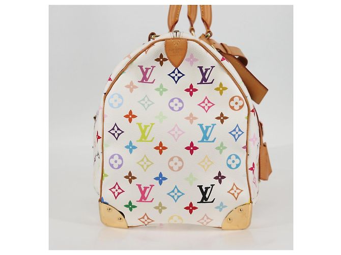 LOUIS VUITTON Keepall 45 Tasche Monogram Multicolor Weiß M92641 LV Auth 126488V - Ansicht 4