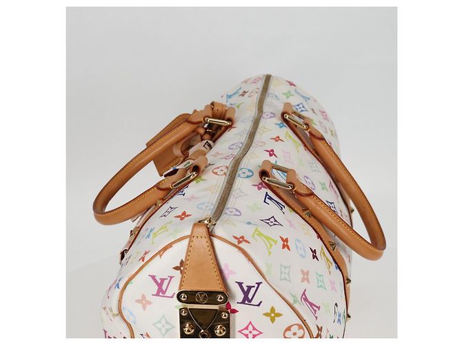 LOUIS VUITTON Keepall 45 Tasche Monogram Multicolor Weiß M92641 LV Auth 126488V - Ansicht 6