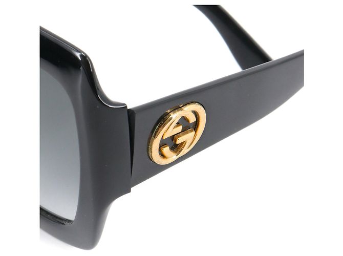 GUCCI - Occhiali da sole Gucci in plastica nera Nero - vista 3
