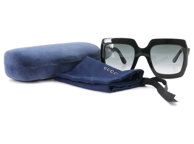 GUCCI - Occhiali da sole Gucci in plastica nera Nero - vista 6