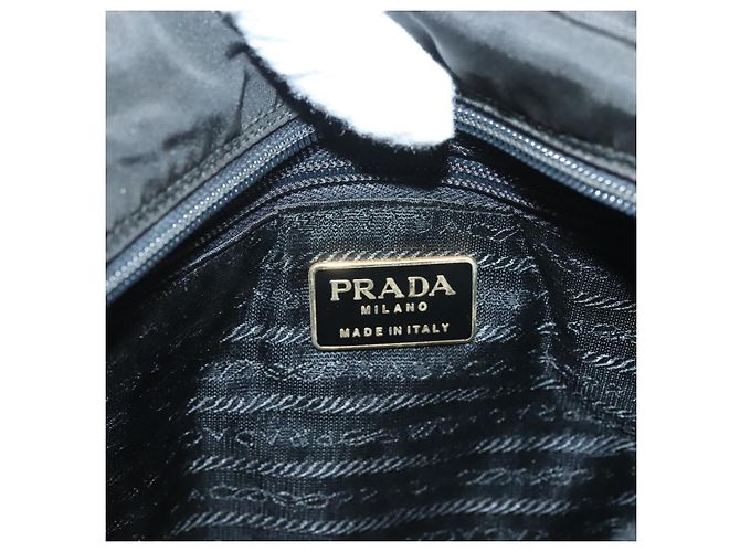 PRADA Borsa a mano in nylon nero e oro Auth bs27856 D'oro - vista 18