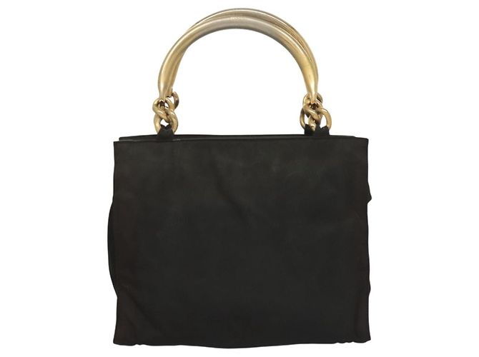 PRADA Borsa a mano in nylon nero e oro Auth bs27856 D'oro - vista 2