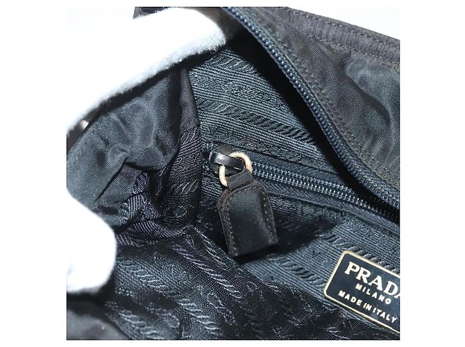 PRADA Borsa a mano in nylon nero e oro Auth bs27856 D'oro - vista 21