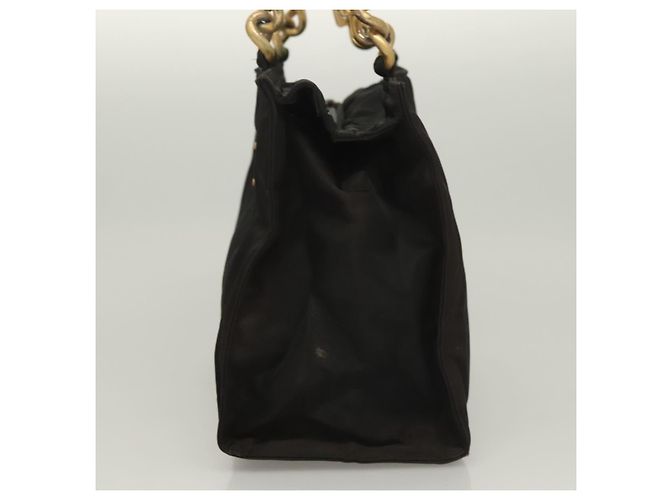 PRADA Borsa a mano in nylon nero e oro Auth bs27856 D'oro - vista 3