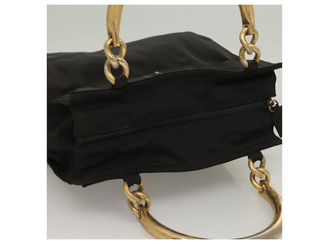 PRADA Borsa a mano in nylon nero e oro Auth bs27856 D'oro - vista 6