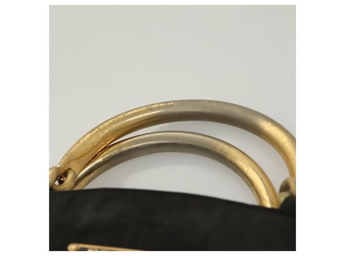PRADA Borsa a mano in nylon nero e oro Auth bs27856 D'oro - vista 8