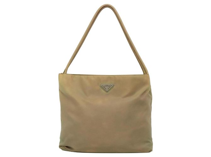 PRADA Tote Bag aus Nylon Beige Silber Authentisch bs27846 - Ansicht 13