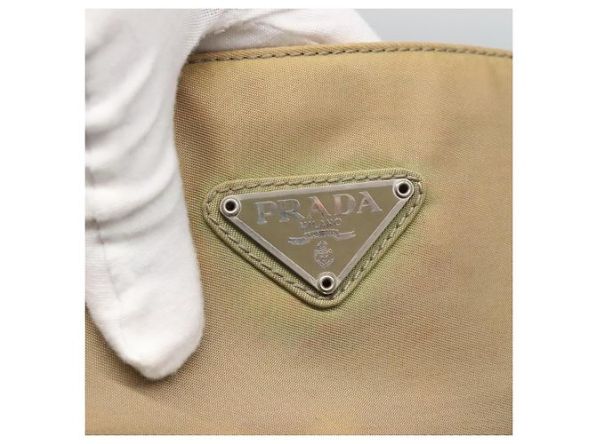 PRADA Tote Bag aus Nylon Beige Silber Authentisch bs27846 - Ansicht 17