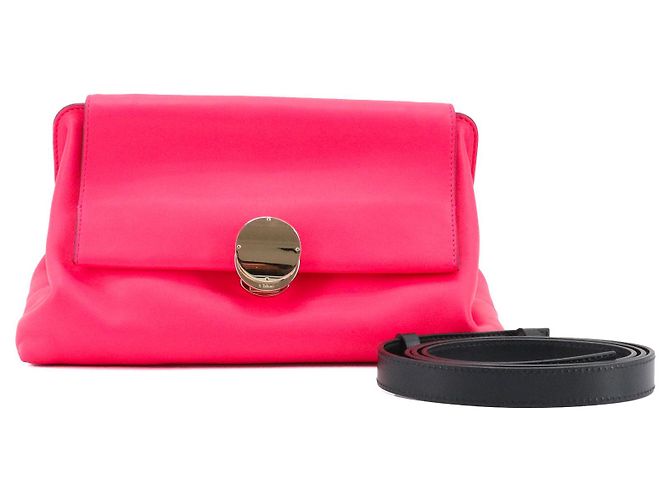 CHLOÉ - Borsa a spalla Chloé Penélope in pelle rosa liscia - vista 7