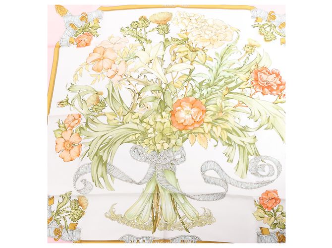 Trim Bufanda de seda Hermès Carré 90 "Regina" Rosa - vista 14