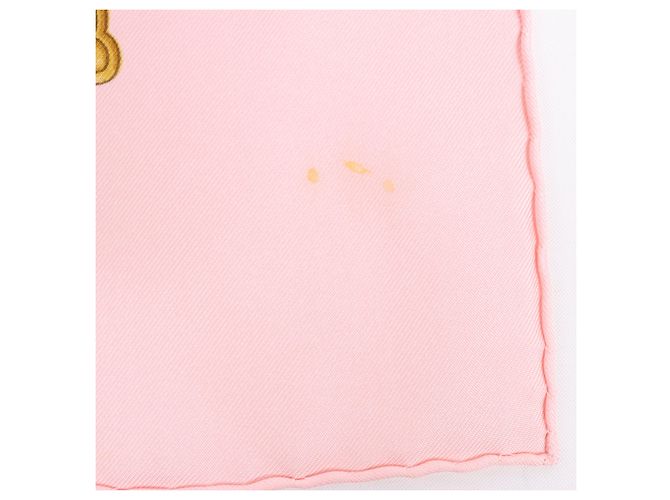 Trim Bufanda de seda Hermès Carré 90 "Regina" Rosa - vista 5