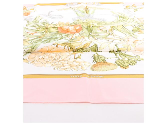 Trim Bufanda de seda Hermès Carré 90 "Regina" Rosa - vista 9
