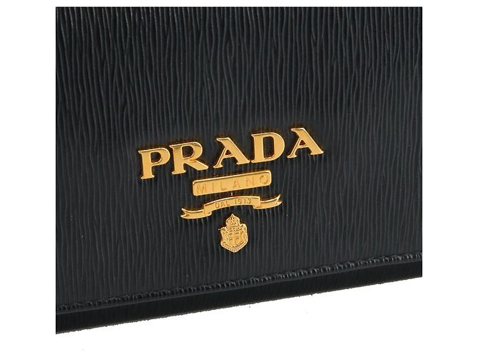 PRADA - Portafoglio Prada Vitello Move con catena in pelle granata nera Nero - vista 4