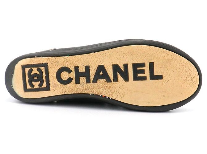 CHANEL - Sneakers alte Chanel CC in pelle nera (taglia 38,5) Nero - vista 3