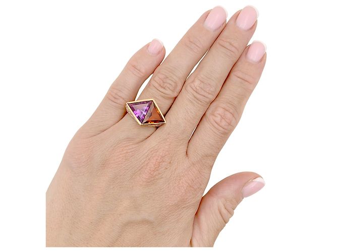 O.J. Perrin Ring, Gelbgold, Citrin, Amethyst und Diamanten. - Ansicht 5