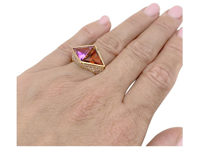 O.J. Perrin Ring, Gelbgold, Citrin, Amethyst und Diamanten. - Ansicht 6