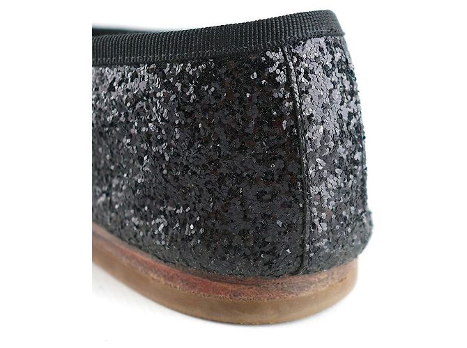 Céline CELINE - Ballerine in pelle nera Celine Triomphe con glitter (T39) Nero - vista 8