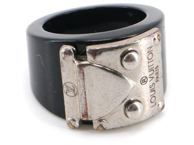 LOUIS VUITTON - Anello Lock Me Louis Vuitton in plastica nera (M) Nero - vista 3