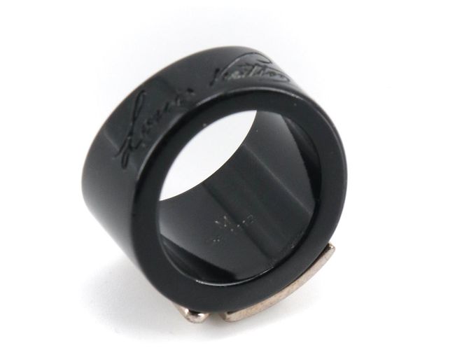 LOUIS VUITTON - Anello Lock Me Louis Vuitton in plastica nera (M) Nero - vista 4