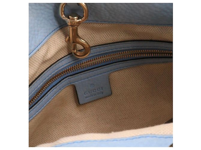 GUCCI - Borsa tote Gucci Soho in pelle grana blu chiaro - vista 9